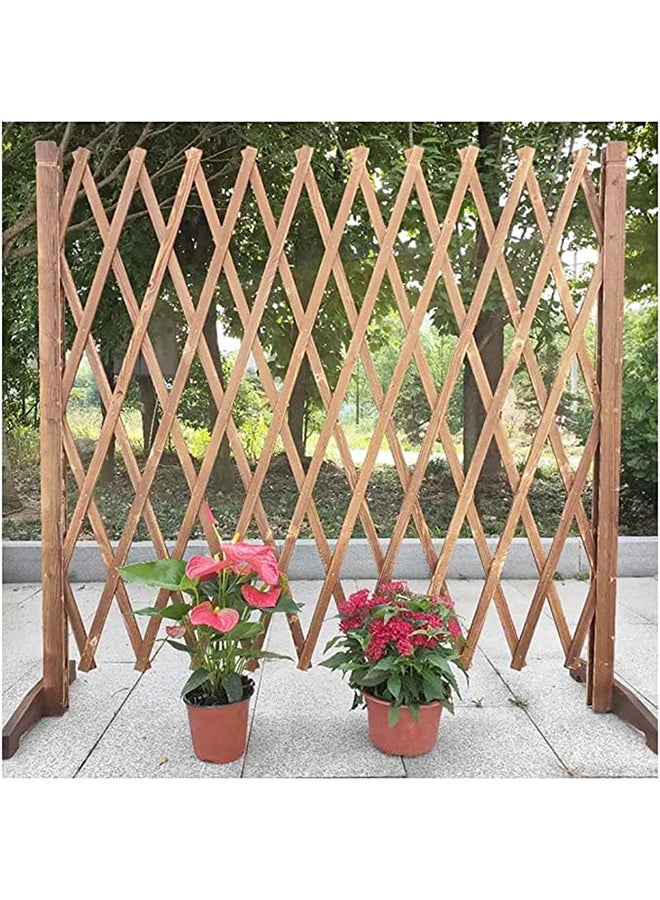 HOME TASTE Hometaste Wooden Garden Fence Collection Elevate Your Space With Portable Expanding Wicker And Extendable Wood Options For Home, Balcony, Villa, And Indoor/Outdoor Use (Brown- 5 Pieces) 