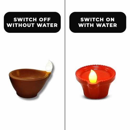 PANCA Water Sensor Diya Electric LED Diyas | Diya with Warm Ambient Lights for Home Decor, Christmas New Year, Diwali Festivals Decoration (Pack of 12) - Image 3