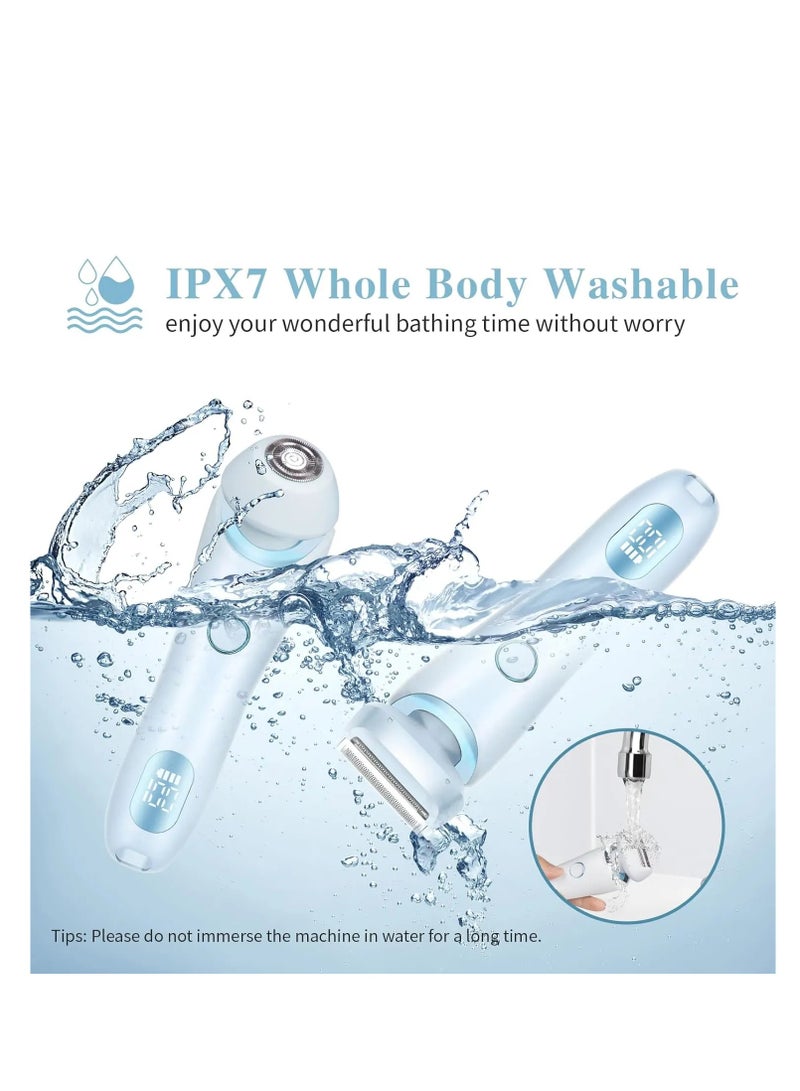 Electric Razors for Women Electric Shaver for Arm Face Legs Underarm IPX7 Cordless Bikini Trimmer with Detachable Head - Image 3