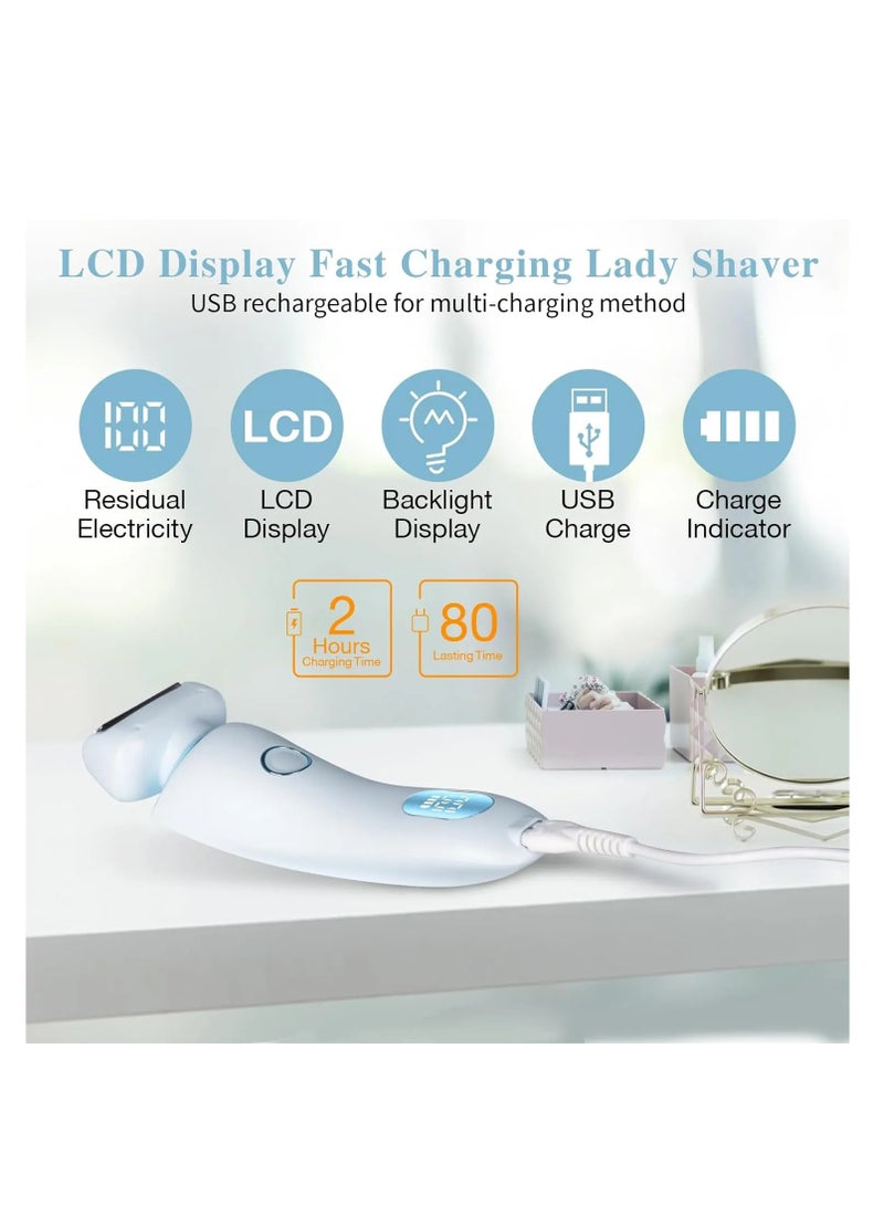 Electric Razors for Women Electric Shaver for Arm Face Legs Underarm IPX7 Cordless Bikini Trimmer with Detachable Head - Image 2