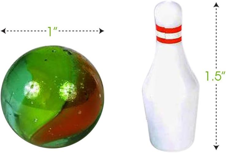 Art Creativity Bowling Party Favors (Pack of 12) Each Set Includes 10 Miniature Pins and 1 Marble Ball, Mini Bowling Set, Mini Games for Kids and Adults, Fun Desk Toys - Image 3