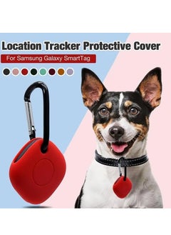 Generic Ecosystem Silicone Case with Key Ring Bag Charm Clip Compatible with Sam Sung Galaxy SmartTag,1 Pack, (Red)  - Image 2