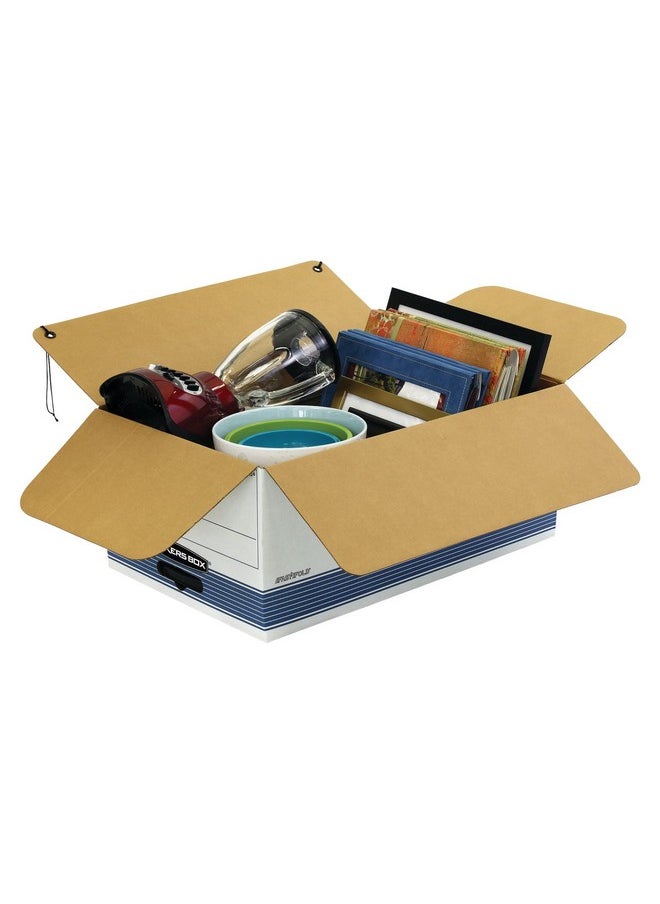 Bankers Box - ® Stor/File™ Standard-Duty Storage Boxes With Locking Lift-Off Lids And Built-In Handles, Legal Size, 24" X 15" X 10", 60% Recycled White/Blue, Case Of 3 - Image 1