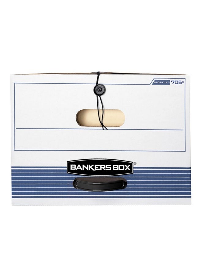 Bankers Box - ® Stor/File™ Standard-Duty Storage Boxes With Locking Lift-Off Lids And Built-In Handles, Legal Size, 24" X 15" X 10", 60% Recycled White/Blue, Case Of 3 - Image 1