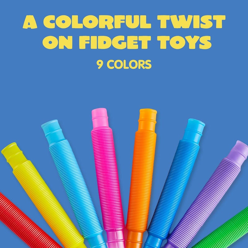 JOYIN 18 Pack Pop Tubes, Sensory Toys (Small) Fidget Toys Party Favors - 9 Colors, Creativity Learning & Fun for Kids - Perfect for Prizes Goodie Bags, Classroom School Reward - Image 3