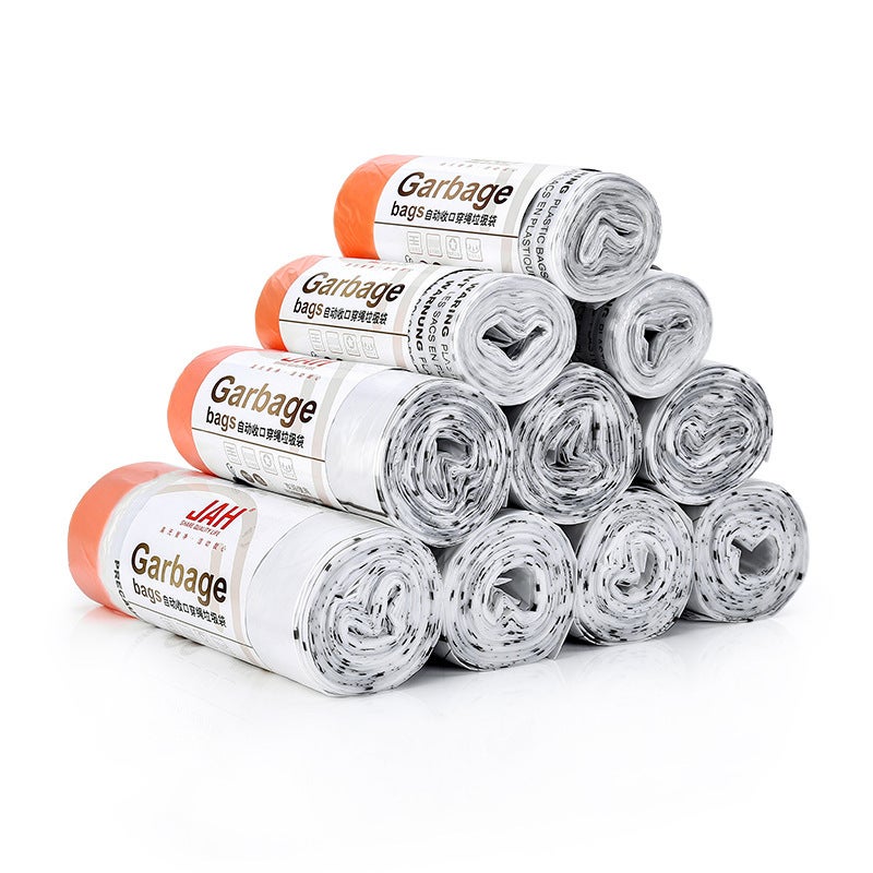 Jah Garbage Bag Household Thickened Portable Automatic Capping Drawstring Kitchen Garbage Bucket Plastic Bag Large, Medium And Small Size - Image 3