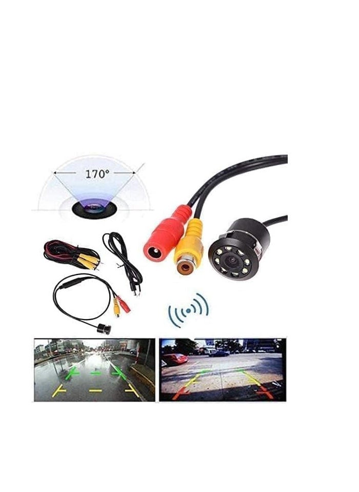 Generic - Wide angle car rear view camera, high resolution night vision, waterproof front rear view camera - rounded camera drill 8 led-from Rana store - Image 1
