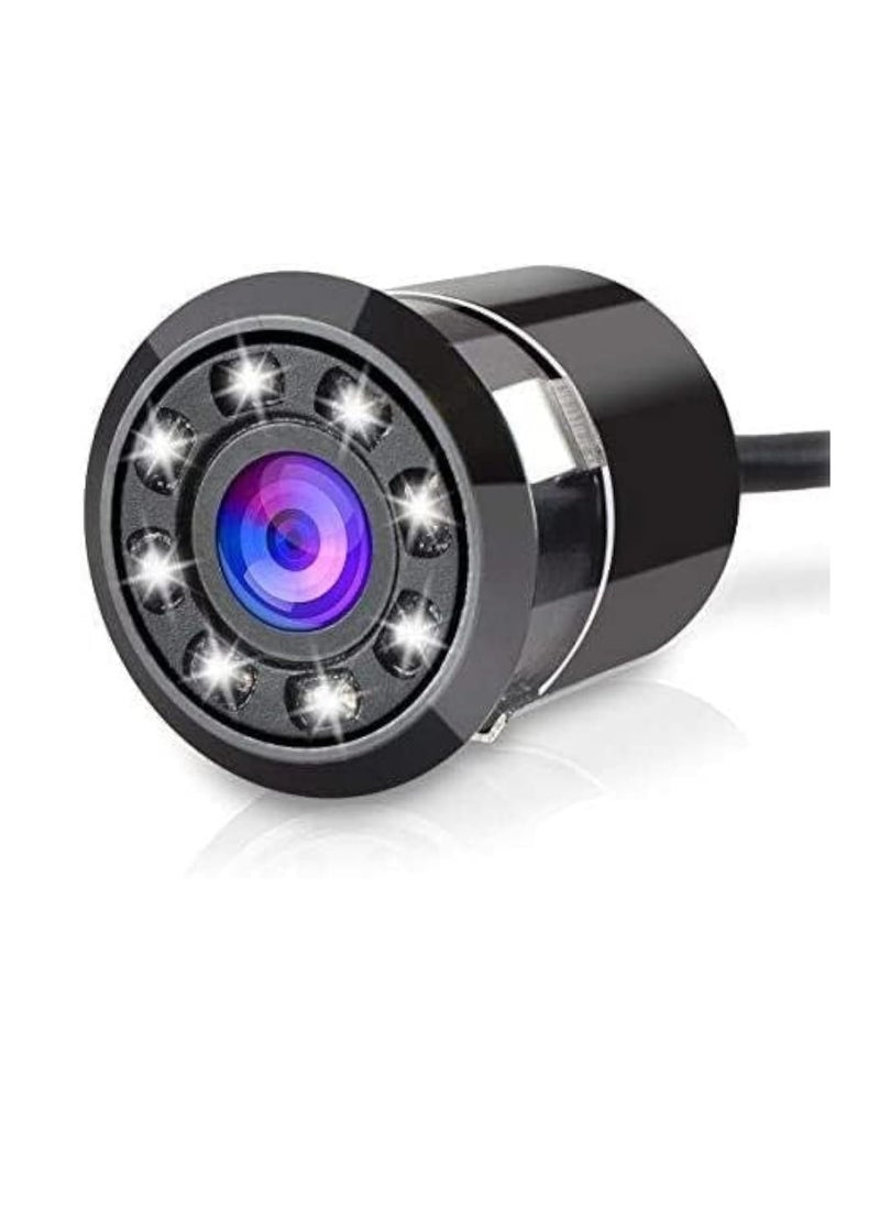 Generic - Wide angle car rear view camera, high resolution night vision, waterproof front rear view camera - rounded camera drill 8 led-from Rana store - Image 1