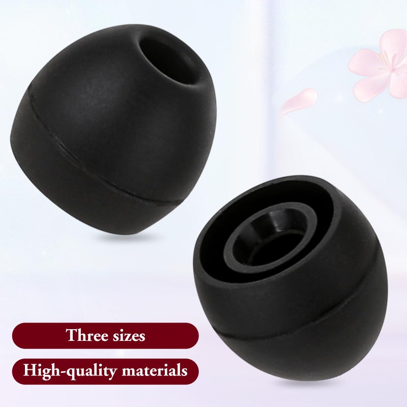 Hariendny 15 Pairs Silicone Ear Bud Replacement Pieces Earbuds Ear Tips Replacement Ear Bud Covers S/M/L Sizes Ear Gels Soft Earphones Earbuds Black Ear Cushion Ear Bud Tips Replacement Kit - Image 3