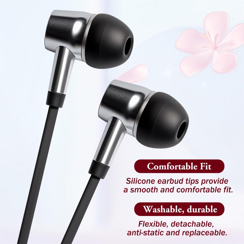 Hariendny 15 Pairs Silicone Ear Bud Replacement Pieces Earbuds Ear Tips Replacement Ear Bud Covers S/M/L Sizes Ear Gels Soft Earphones Earbuds Black Ear Cushion Ear Bud Tips Replacement Kit - Image 5
