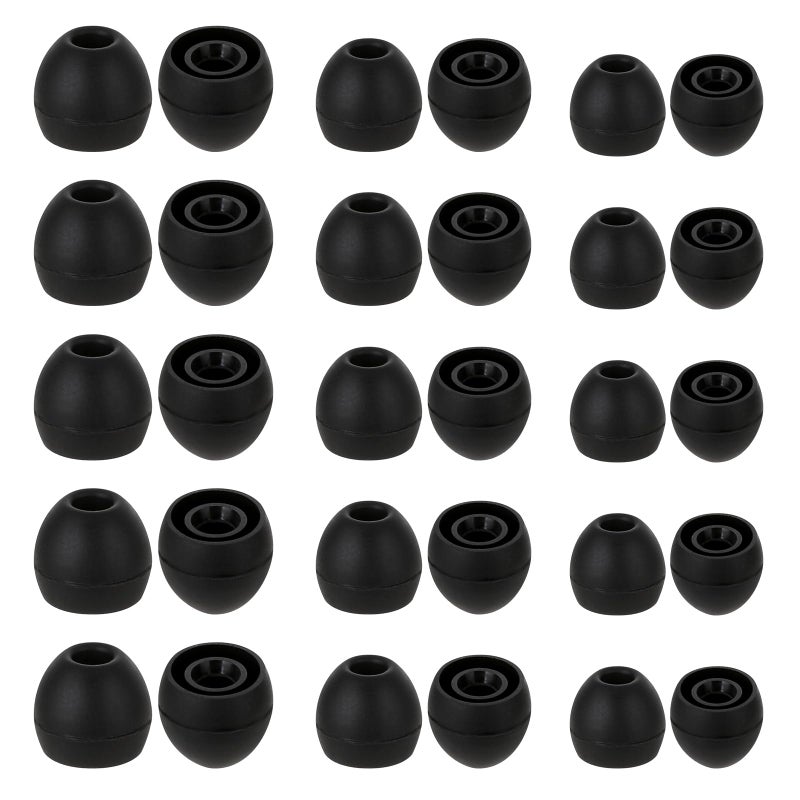 Hariendny 15 Pairs Silicone Ear Bud Replacement Pieces Earbuds Ear Tips Replacement Ear Bud Covers S/M/L Sizes Ear Gels Soft Earphones Earbuds Black Ear Cushion Ear Bud Tips Replacement Kit - Image 1