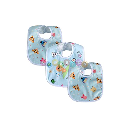 DOMENICO Baby Soft Feeding Bibs/Apron Cute Multi Print|with Tich Button| Waterproof Newborn Baby Bib Set - Image 1