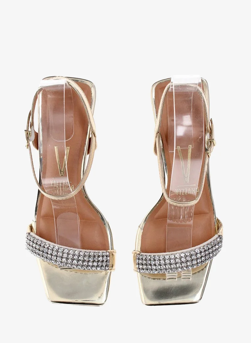 VIZZANO Gold Heels Sandal for Women – Stylish Ladies Heel Sandals & Sling Back Heels for Girls for Women | Best Price UAE