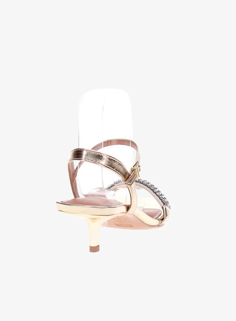 VIZZANO Gold Heels Sandal for Women – Stylish Ladies Heel Sandals & Sling Back Heels for Girls for Women | Best Price UAE
