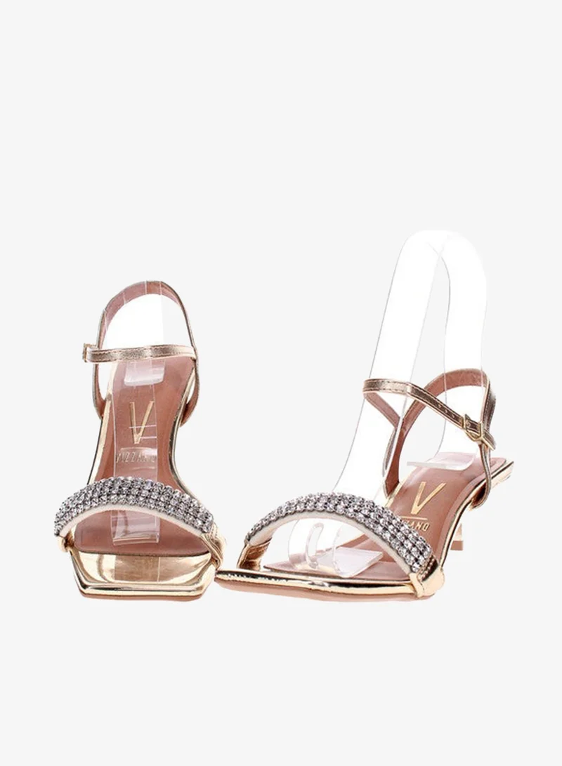 VIZZANO Gold Heels Sandal for Women – Stylish Ladies Heel Sandals & Sling Back Heels for Girls for Women | Best Price UAE