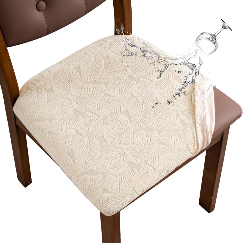 YUEANG YUEANG Waterproof Seat Cover for Dining Room Chair Seat Covers Washable Kitchen Chair Seat Slipcovers Protector (Beige  4 PCS)  - Image 1