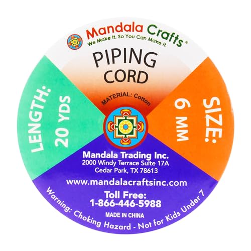 Mandala Crafts Black Soft Replacement Drawstring Cords for Sweatpants Bags - Piping Cord for Sewing Upholstery - 20 Yds 6mm Cotton Cording Macrame Rope Corset Strings - Image 3
