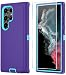 ONOLA Phone Case for Samsung Galaxy S22 Ultra Case with HD Screen Protector Heavy Duty Shockproof Dropproof 3Layer Cover Phone Case for Galaxy S22 Ultra 68PurpleSkyblue - Image 2