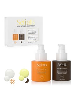 Sefralls Sefralls Face Serum Duo - Retinol Serum for Face & Vitamin C Serum - Anti Aging Skin Care Set for Women - Skin Care for Bright, Anti Wrinkle, Smooth, & Firm Skin - 1 fl oz, 2 Bottles  - Image 1
