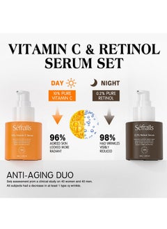 Sefralls Sefralls Face Serum Duo - Retinol Serum for Face & Vitamin C Serum - Anti Aging Skin Care Set for Women - Skin Care for Bright, Anti Wrinkle, Smooth, & Firm Skin - 1 fl oz, 2 Bottles  - Image 2