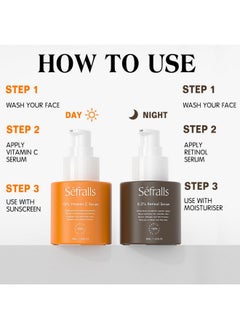 Sefralls Sefralls Face Serum Duo - Retinol Serum for Face & Vitamin C Serum - Anti Aging Skin Care Set for Women - Skin Care for Bright, Anti Wrinkle, Smooth, & Firm Skin - 1 fl oz, 2 Bottles  - Image 5