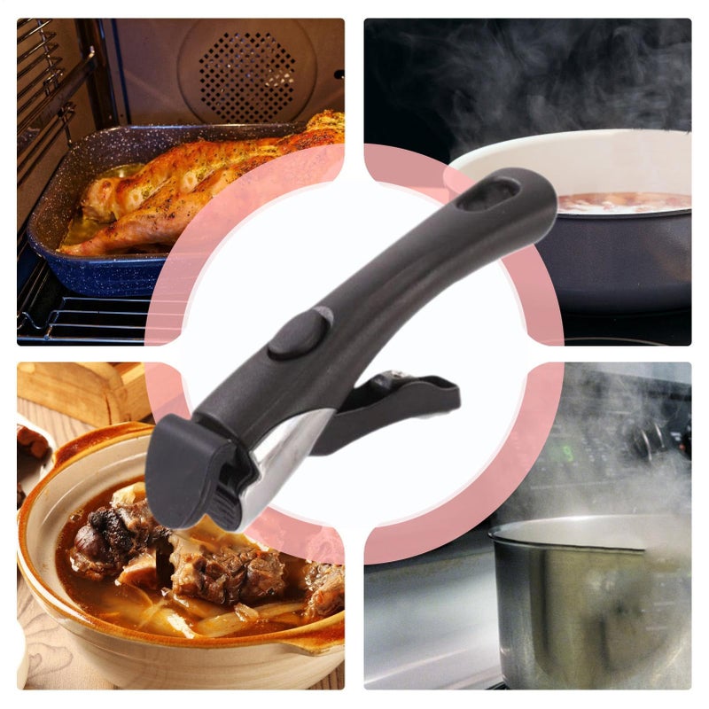 Detachable Black Cookware Handle Grip Safe Non Slip Anti Burn Pan Replacement Tool - Image 5