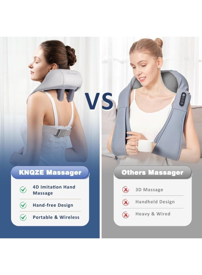 جهاز تدليك الرقبة والظهر القابل للارتداء (5D) - مساج كهربائي حراري لتخفيف الآلام - عملي وسهل الاستخدام للجسم كله - Image 3