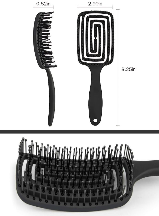 فرشاة تصفيف الشعر المنحنية للنساء، للشعر الرطب/الجاف، المجعد/الكثيف، فرشاة فك التشابك - Image 4