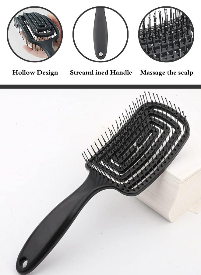 فرشاة تصفيف الشعر المنحنية للنساء، للشعر الرطب/الجاف، المجعد/الكثيف، فرشاة فك التشابك - Image 2