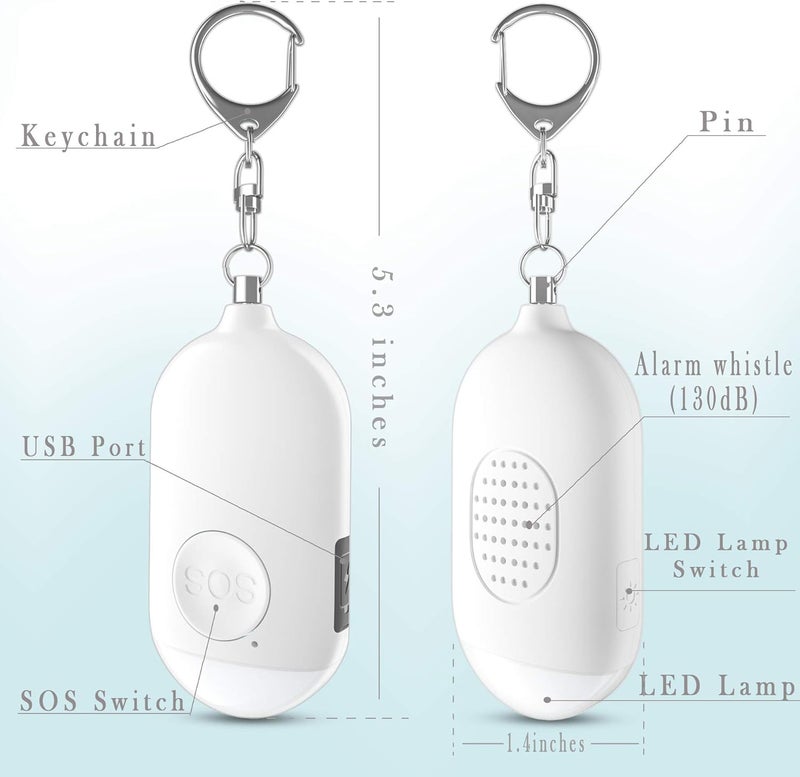 Kimfly Safesound Personal Alarm Siren Song 1-Pack - 130dB Self Defense Alarm Keychain with Emergency LED Flashlight - Security Personal Protection Devices for Women Girls Kids and Elderly - Image 4