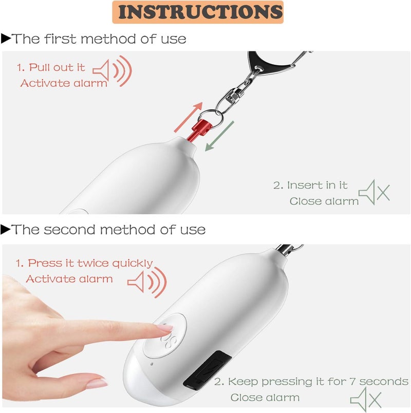 Kimfly Safesound Personal Alarm Siren Song 1-Pack - 130dB Self Defense Alarm Keychain with Emergency LED Flashlight - Security Personal Protection Devices for Women Girls Kids and Elderly - Image 5