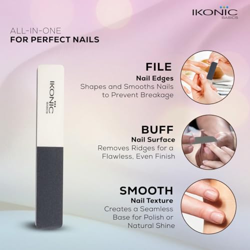 Ikonic Rectangular 3 Way Nail Buffer & Shiner (IKB-721K) – Shape & Refine Edges, Buff, Smooth & Add Shine – Natural Gloss Without Polish – For Manicure, Personal, Professional, Beauty Salon & Spa Use - Image 5