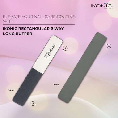 Ikonic Rectangular 3 Way Nail Buffer & Shiner (IKB-721K) – Shape & Refine Edges, Buff, Smooth & Add Shine – Natural Gloss Without Polish – For Manicure, Personal, Professional, Beauty Salon & Spa Use - Image 3