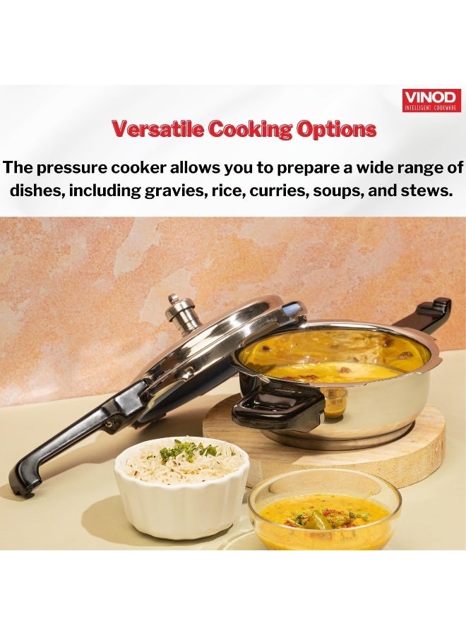 VINOD 2cm Vinod Stainless Steel Pressure Cooker 2 L, Also use as Deep Frypan, Sandwich Bottom, Induction & Gas Compatible, ISI and CE certified, Silver silver - Image 4