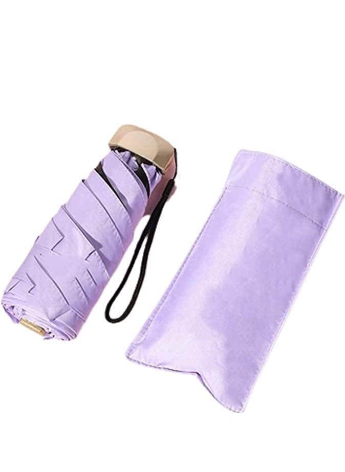 Generic - Folding Umbrellas Travel Pocket Umbrella Small Mini Umbrella Light Compact Design Perfect for Travel Lightweight Portable Parasol Outdoor Summer Sun Rain Umbrellas Windproof Water Repellent - Image 1