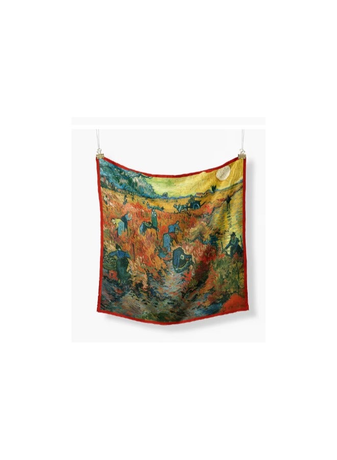 Scarf made of soft silk satin, featuring bright colors and delicate prints. High quality material - imported 