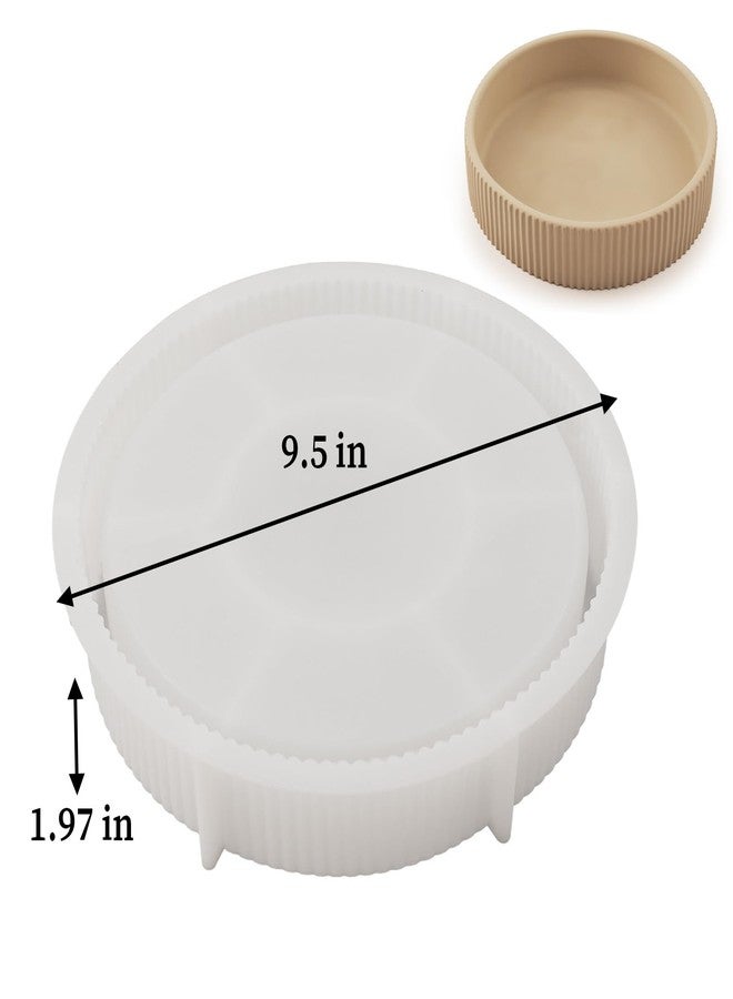 Wehous Large Round Striped Tray Resin Mold, Tray Silicone Molds with Edge, Container Bowl Candle Makeup Holder Plant Pot Molds for Epoxy Resin Gypsum Concrete Cement Casting Craft Kit Home Decor - Image 3