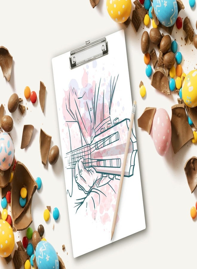 Plan To Gift Wooden Clipboard Writing Pad | Exam Board for Kids Students | Wood Exam Pad | Examination Writing Pad | Clip Board for Girls| Clip Board for Boys (Playing Guitar Music) - Image 3