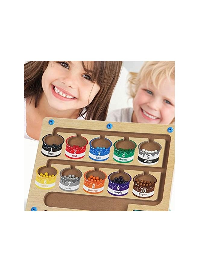 vesus - Color Number Maze - Wooden Toddler Color Sorting Toys - Toddler Activities Counting Matching Games Montessori Fine Motor Skills Toys for Boys & - Image 1
