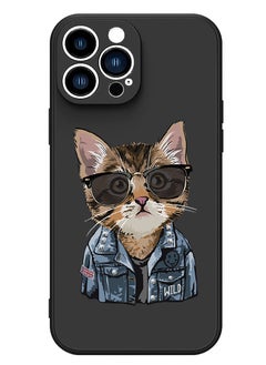 Protective Slim Fit Case Liquid Silicone Cover with Full Body Protection Anti-Scratch Shockproof Case For iPhone 13 Pro Max Black  - Sweet Summer Time