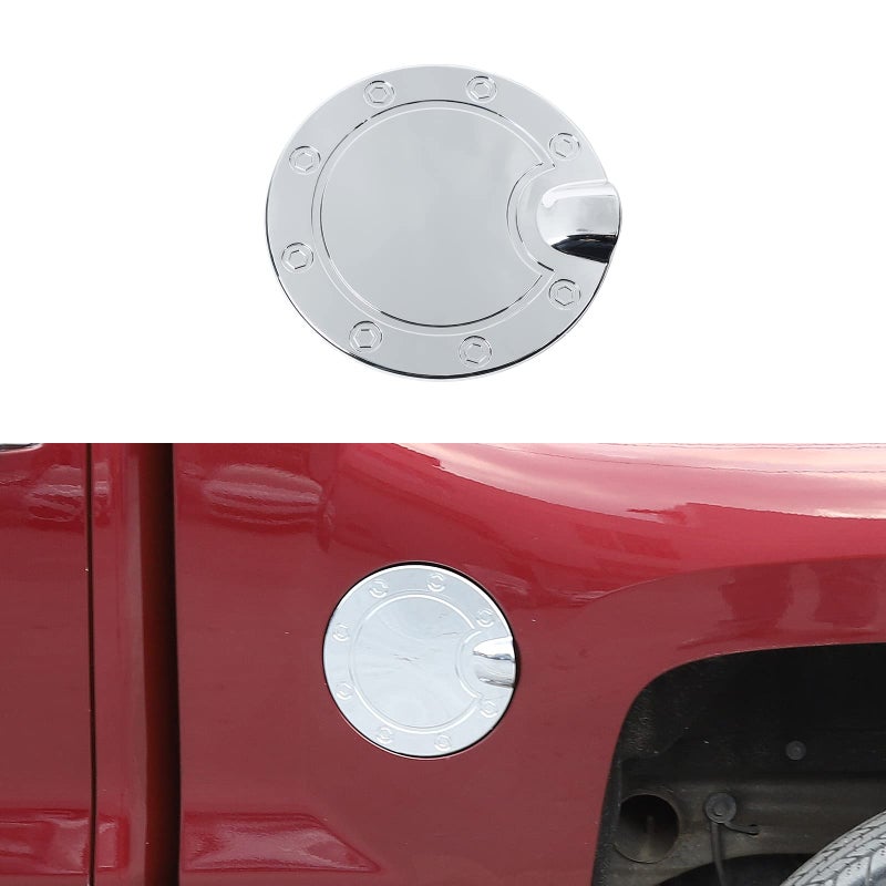 Jeliker for Chevy Silverado Gas Cap Door Chrome Gas Tank Cover Trim for Chevrolet Silverado for GMC Sierra 20142018 Chrome Exterior Accessories