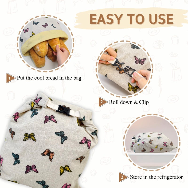 BYTTME 2 Pack Beeswax Bread Bags for Homemade Bread with Zipper, Large 13x17'' Reusable Beeswax Sourdough Bread Storage Bag, Keep Loaves Fresh Longer, Freezer Safe & Airtight, Natural, Zero Waste - Image 4
