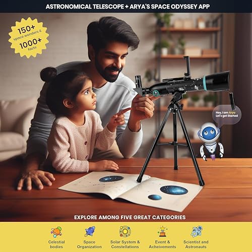Audavibe Educational 40050 Astronomical Telescope with APP | 1000+ Facts on Solar System, Spacesuits, Launchers, Celestial Bodies, etc | AstroReels, Skymap & AR Based Fun Learning - Image 2