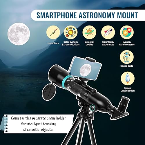 Audavibe Educational 40050 Astronomical Telescope with APP | 1000+ Facts on Solar System, Spacesuits, Launchers, Celestial Bodies, etc | AstroReels, Skymap & AR Based Fun Learning - Image 4