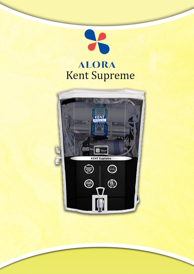 Alora Water Purifier Cover Compatible with Kent Supreme Black – PVC with Transparent Front & White Border | Waterproof & Dustproof and Scratch Resistant. (53.5x39x25.5 cm) - Image 4