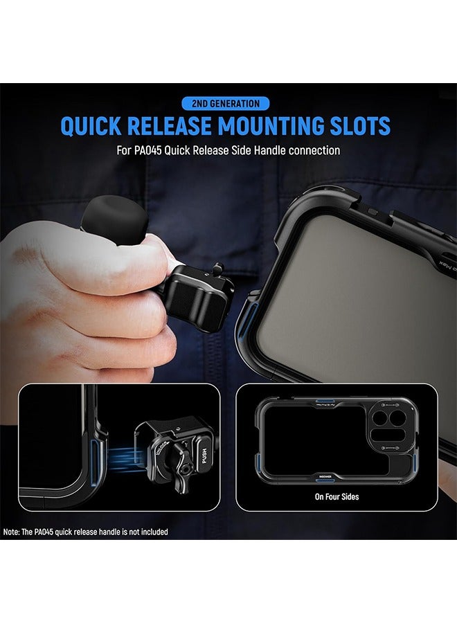 Neewer NEEWER 15 Pro Max Cage [2nd Generation], Quick Release Design Video Rig Phone Stabilizer with 67mm Filter Adapter, 17mm Lens Backplate, T Mount Lens Adapter Compatible with Moment T Series Lens, PA044  - Image 3