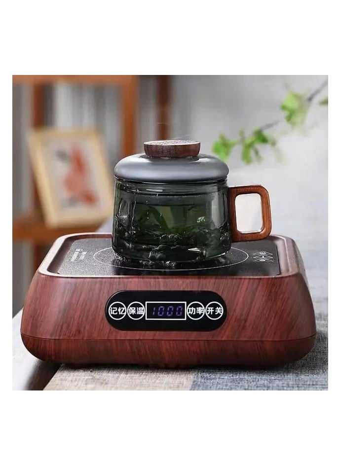 Liying 1Pcs Borosilicate Glass Coffee Cup with Infuser and Lid /150ml for Tea, Milk, Coffee, Juice, Stovetop Safe #Black  - Image 4