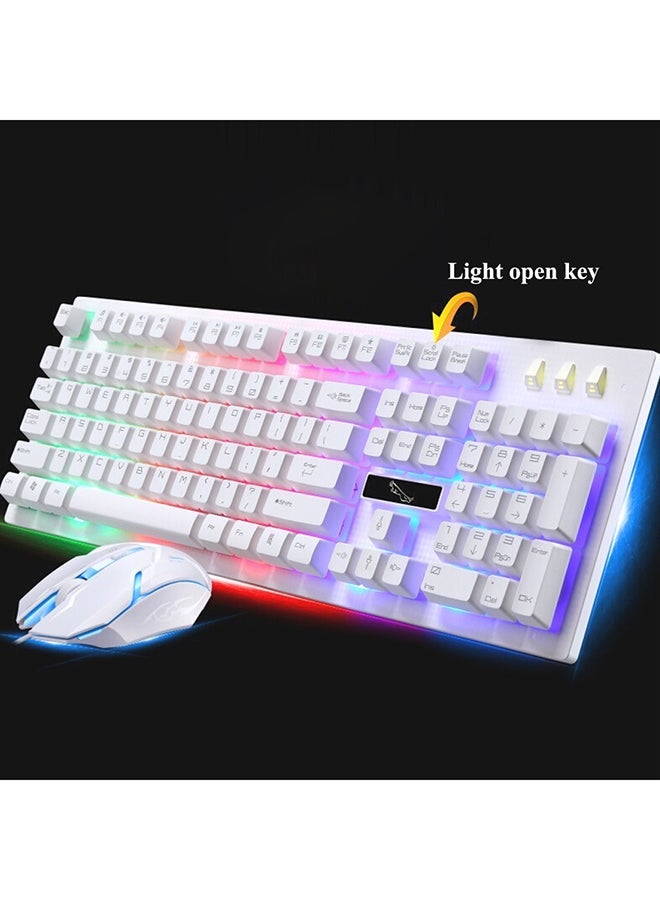NIBEMINENT G20 Backlight USB Wired Keyboard And Mouse Set White  - Image 2