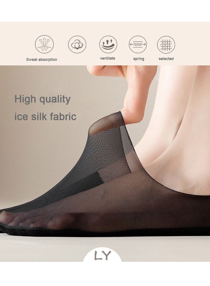 Joychic 4 Pairs women Invisible socks thin socks Ice silk skin tone cotton nylon low cut liner non slip hidden Invisible for flats boat sneaker womens no show  - Image 2