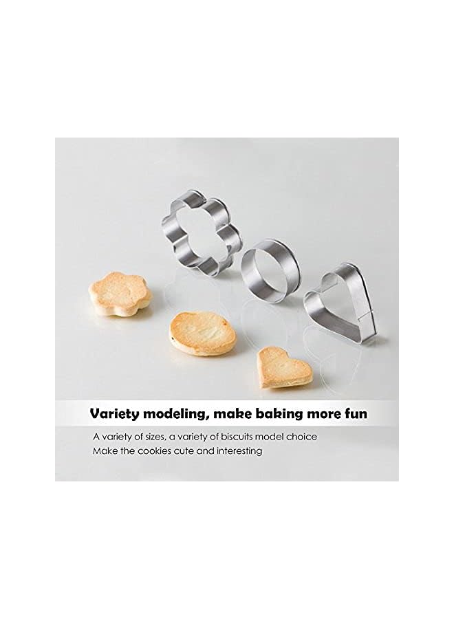 S-TOP Mini Cookie Cutters Set, 30Pcs Heart Star Flower Round Square Hexagon Oval Diamond Shapes Cookie Cutters, Polymer Clay Cutters for Cookies,Biscuit,Pastry Dough,Pie Crust,Fruits Fondant Homemade Baking - Image 3